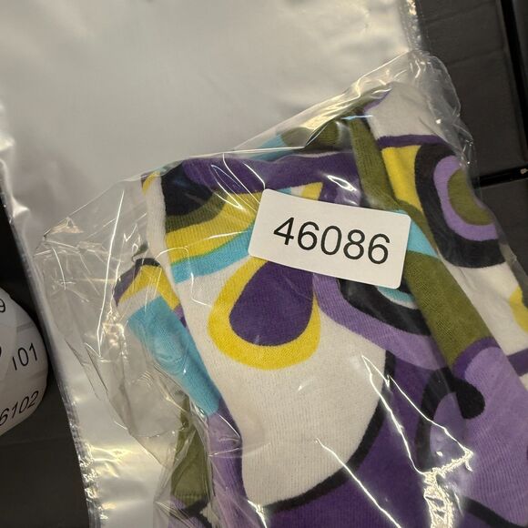 August Silk Cardigan Women XL Purple Geometric Button Up Long Sleeve Casual - Picture 6 of 6